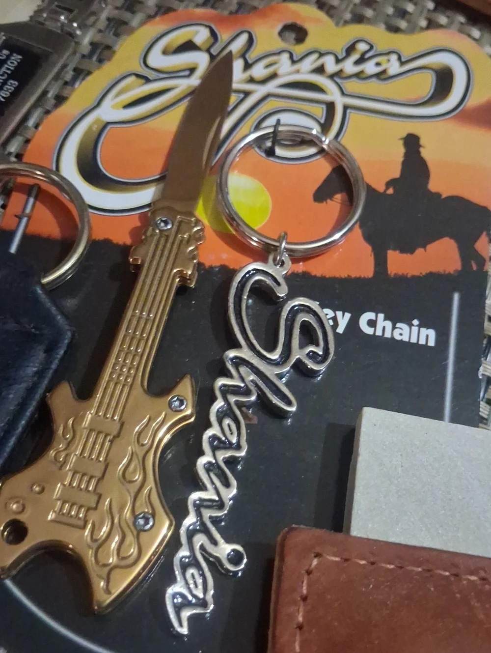 Gold Guitar with Brown Leather Pouch&pictured Items